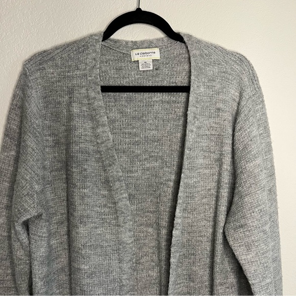 Women’s Liz Claiborne gray open front duster cardigan size XL - Picture 2 of 9